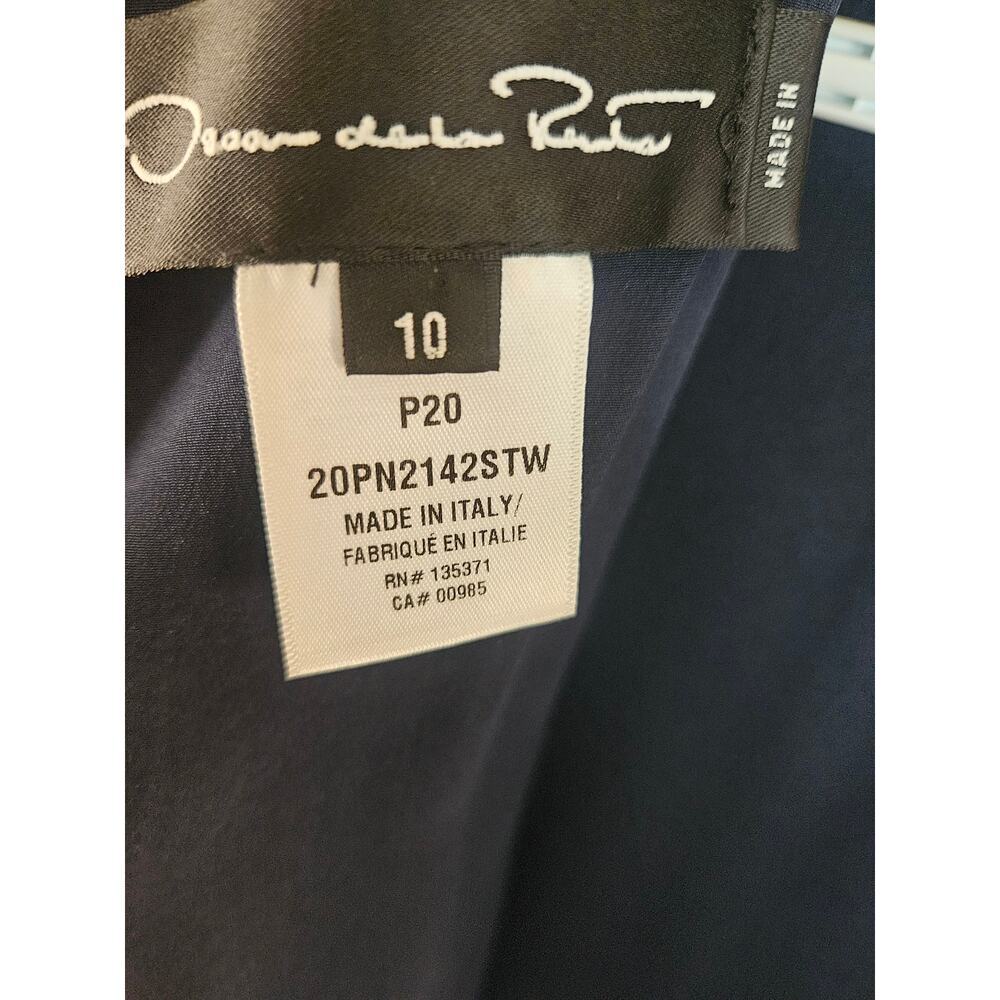 Oscar De La Renta Two Tone Dress Navy Black Fall 2020 Collection Draped Sz 10 - Picture 2 of 11
